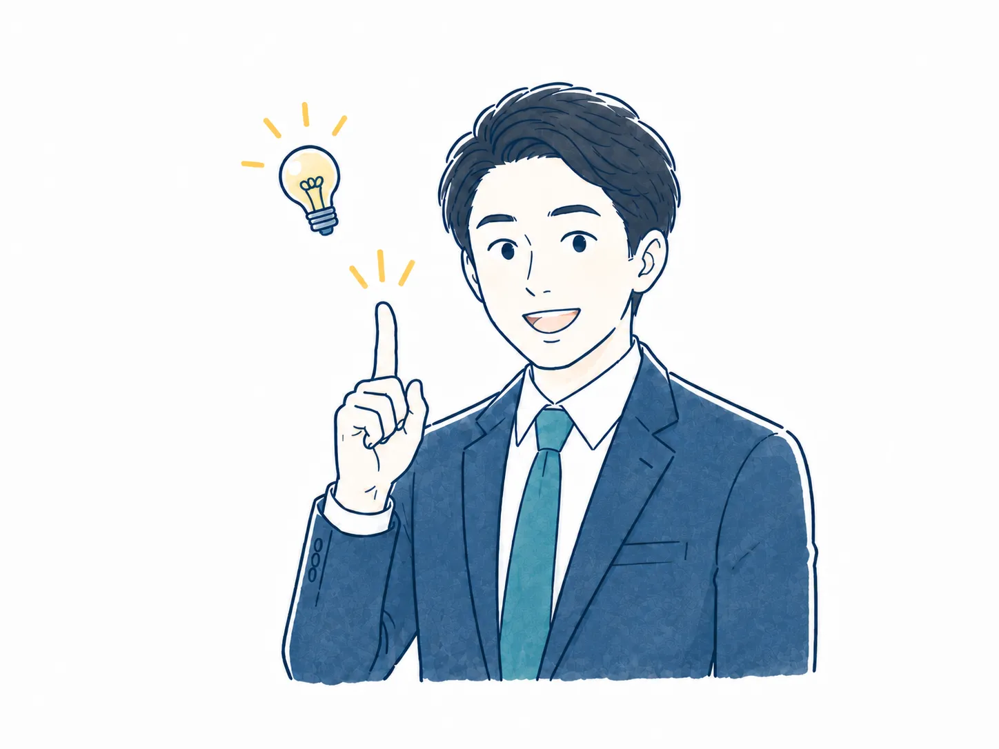 事業モデルの説明を受ける経営者のイラスト